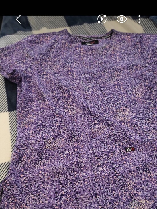 koi Tops - 2pk koi Purple Leopard-Print Scrub Top And Turquoise Print Scrub Top
